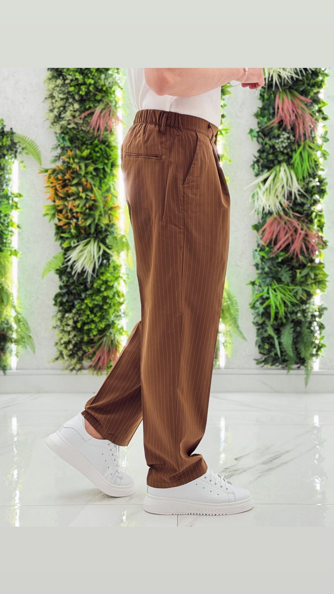 Pantalone Fondo Largo Gessato