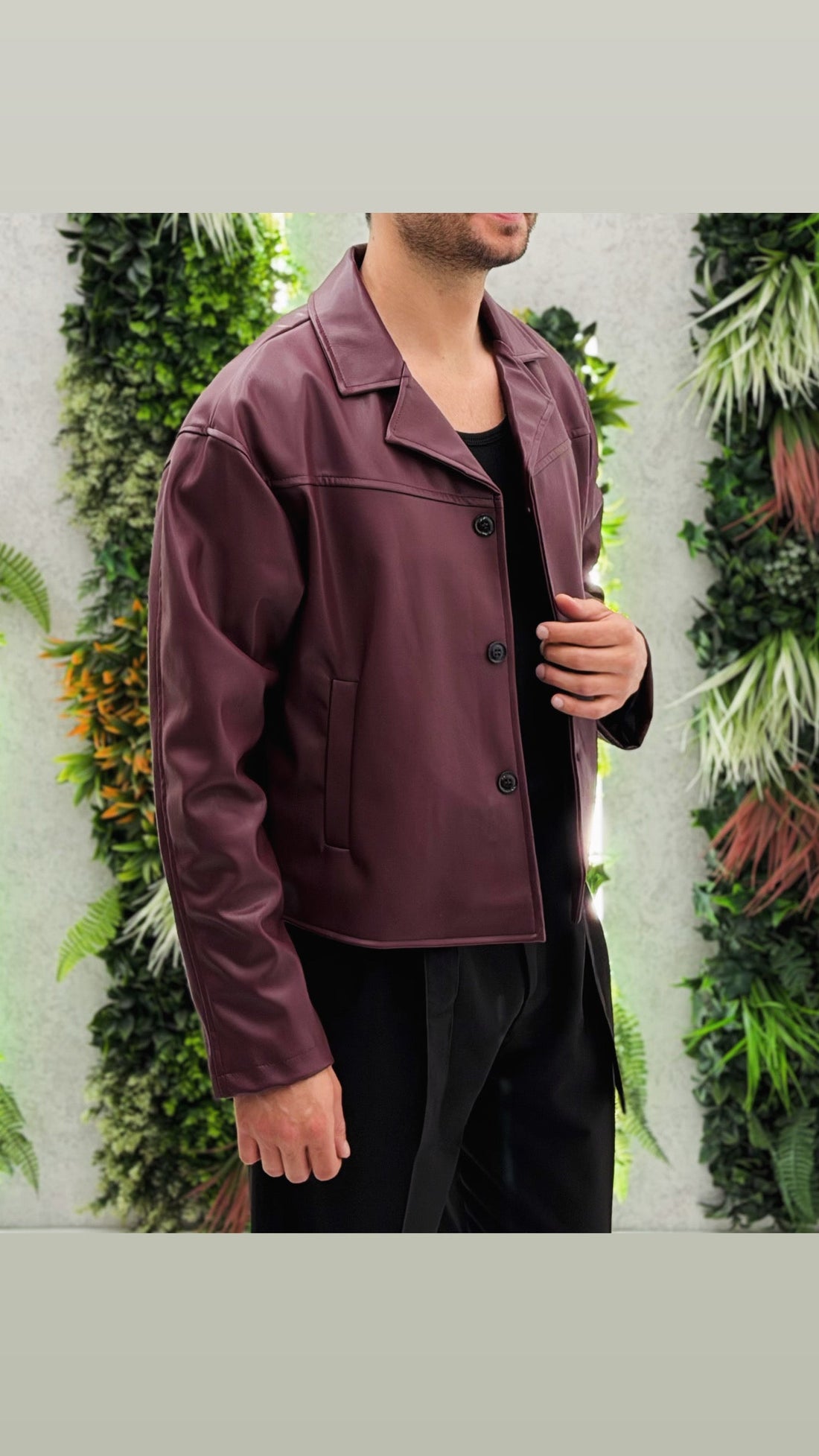 Giacca In Pelle Cropped Fit