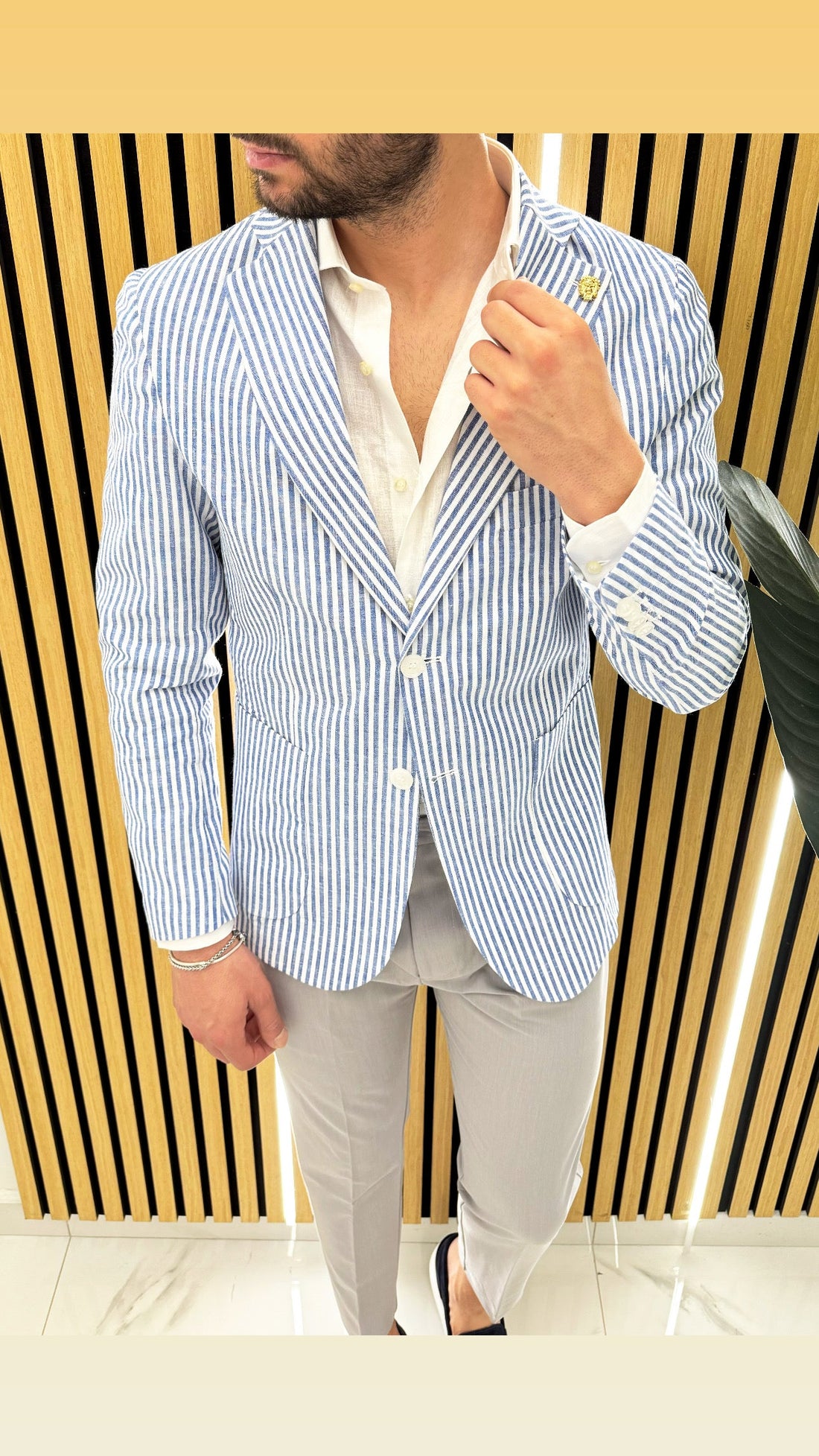 Giacca Lino Rigata (Solo Giacca)