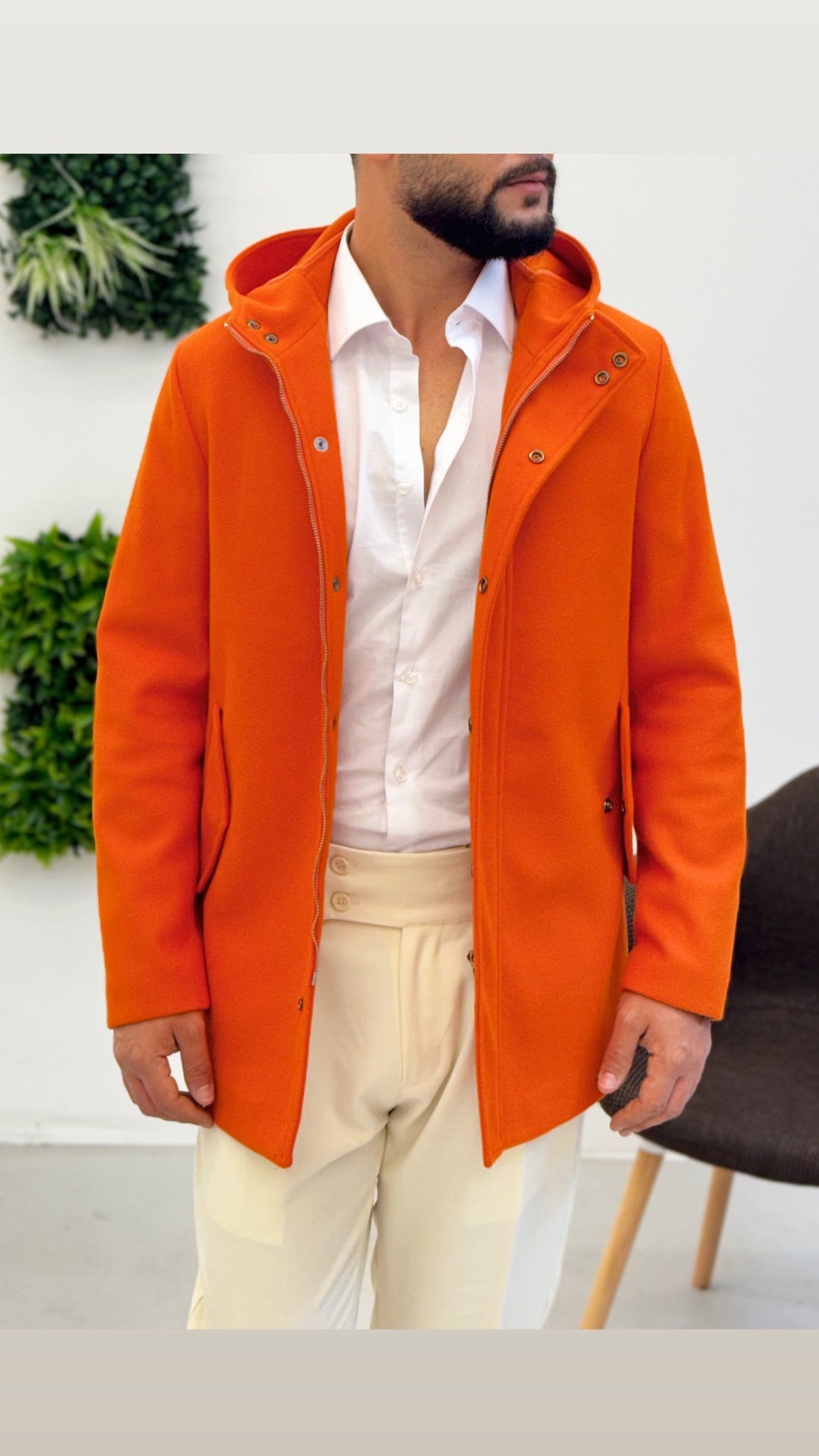 Cappotto con cappuccio Zip