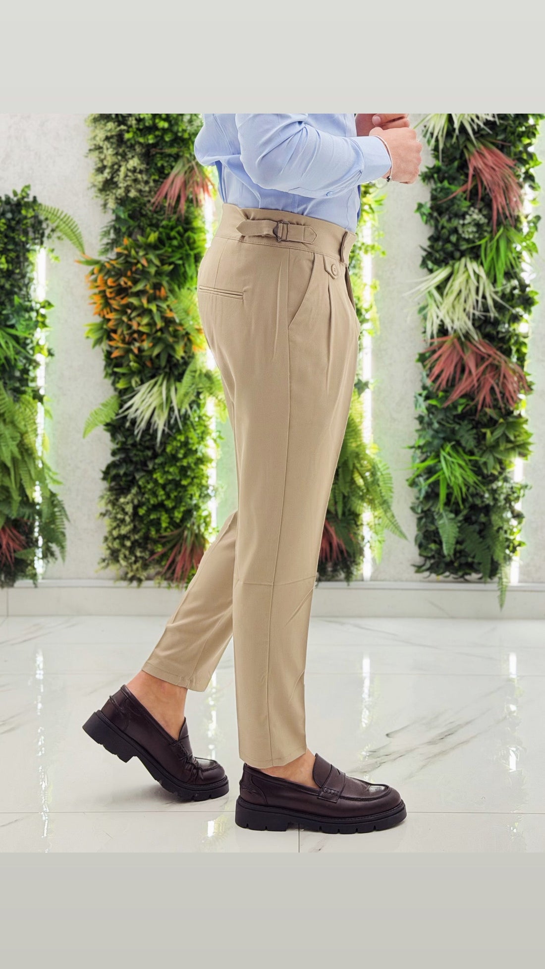 Pantalone Vita Alta Doppia Clip