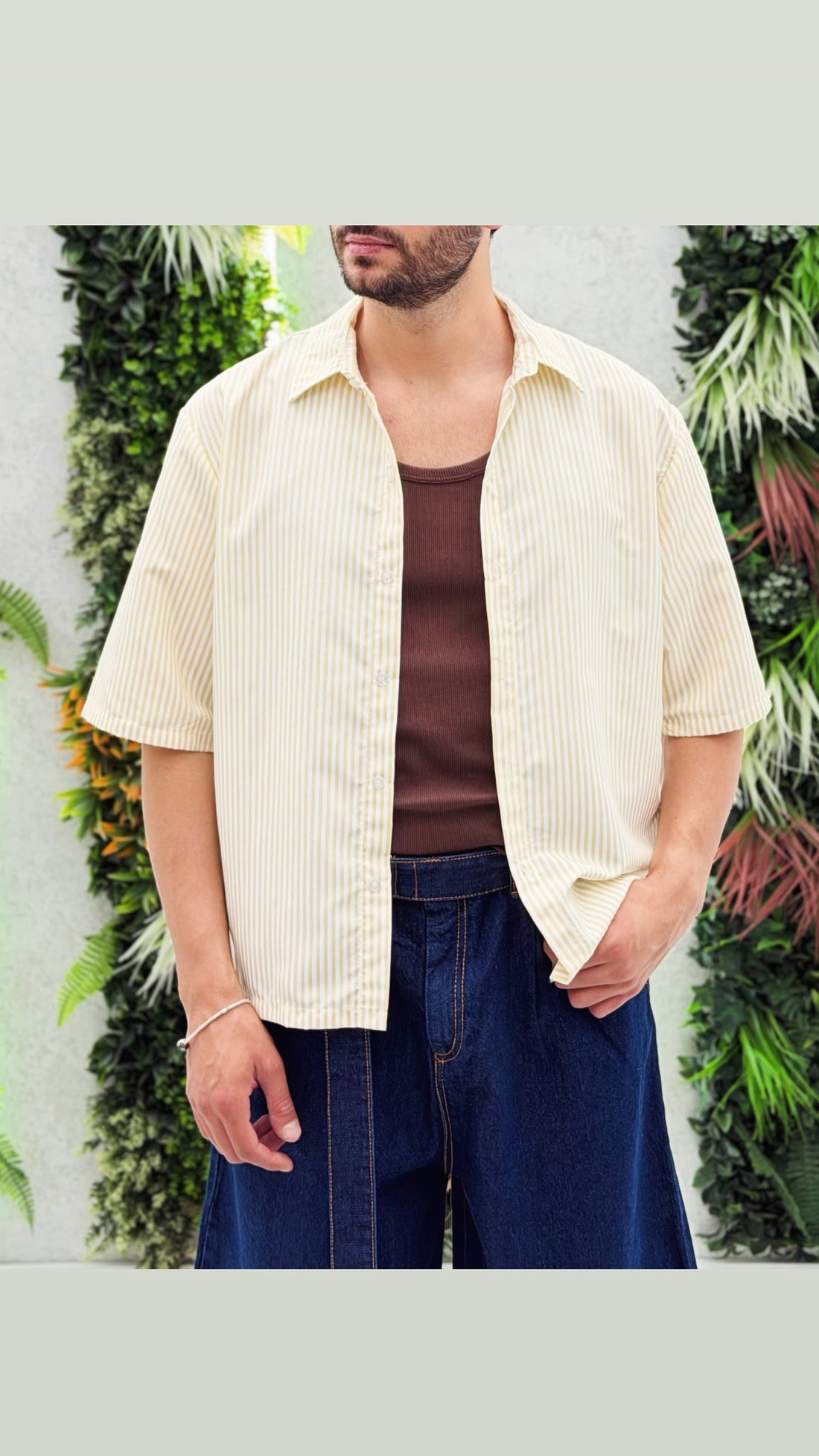 Camicia Rigata Mezza Manica