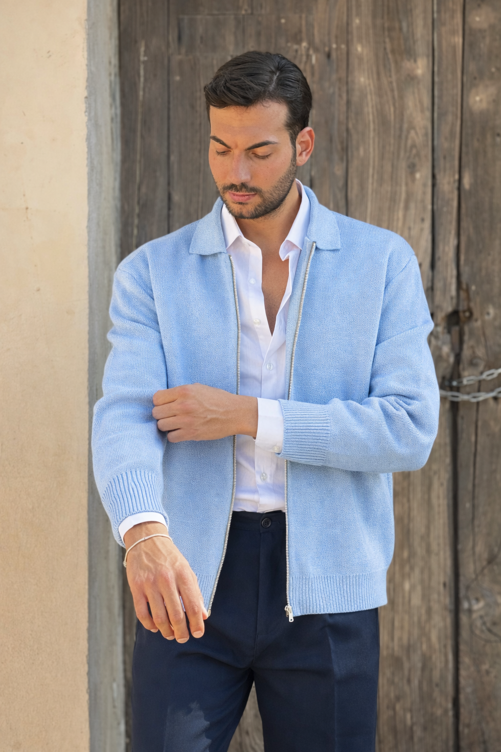 Cardigan Classic Zip Filo Estivo