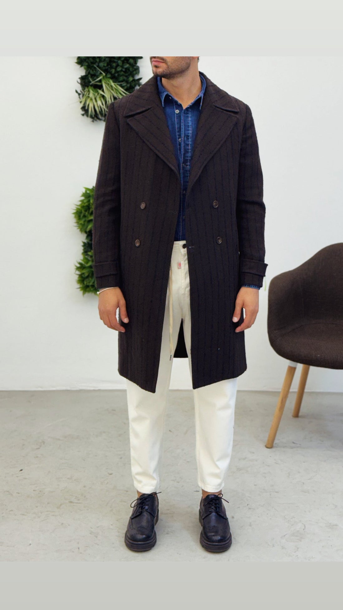 Cappotto Doppiopetto Gessato