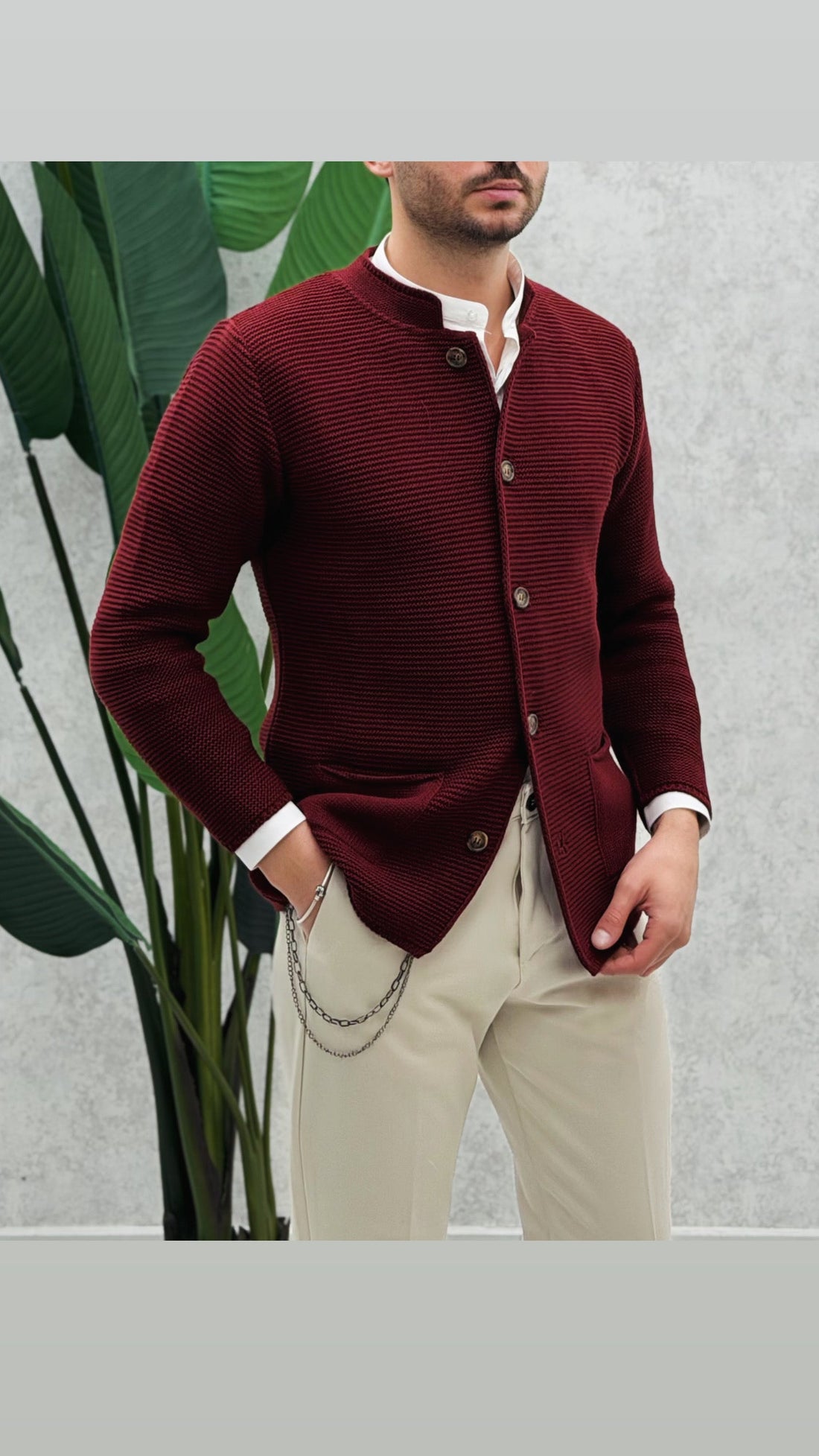 Cardigan collo coreano Premium
