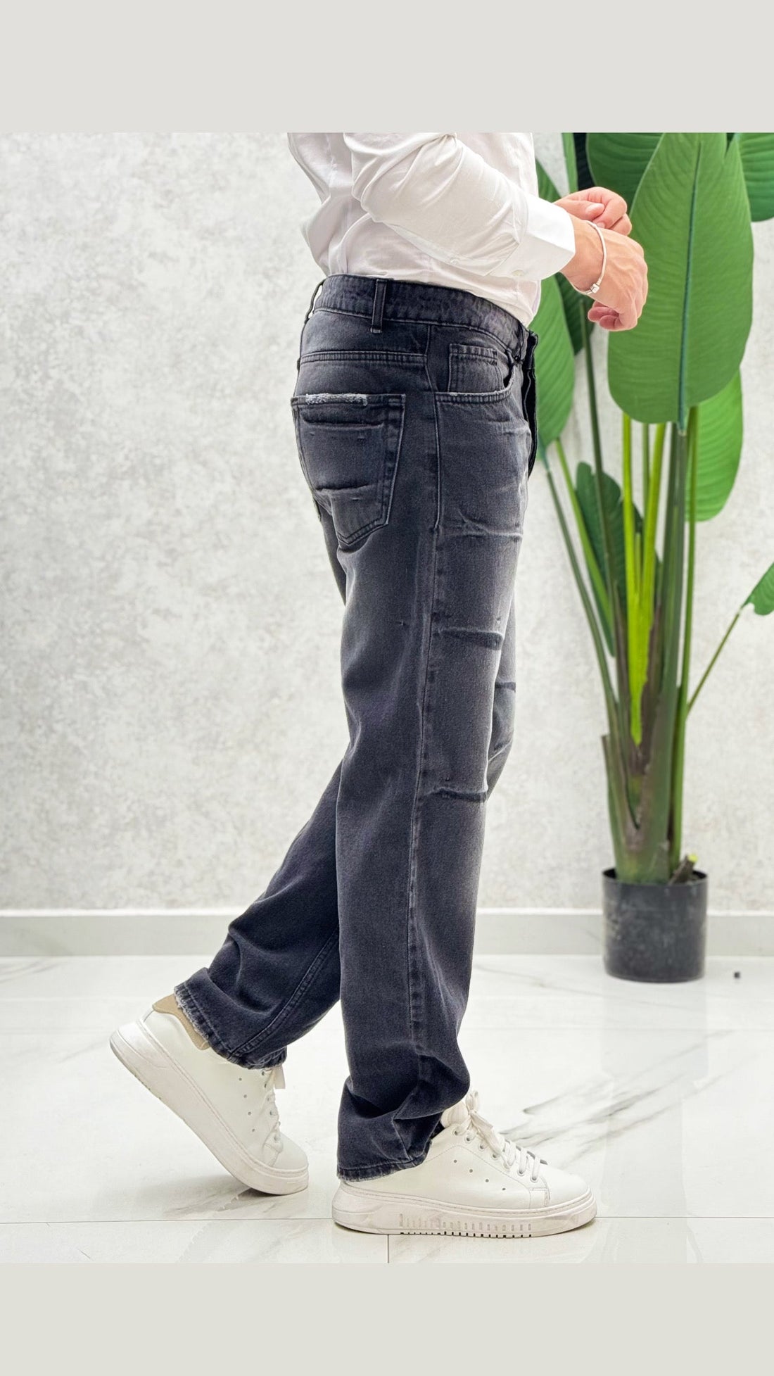 Jeans fondo largo Grey Logitech